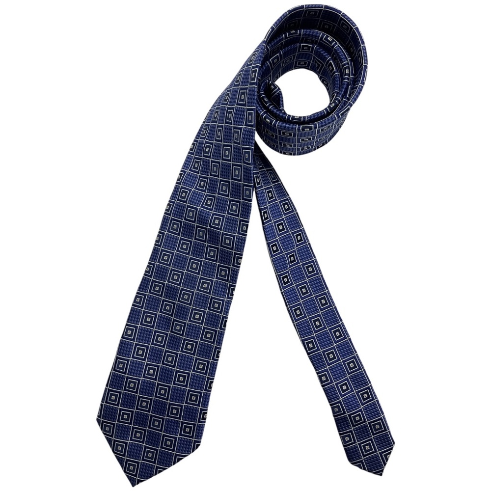 DONALD TRUMP Blue Geometric Silk DESIGNER Tie HANDMADE